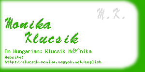 monika klucsik business card